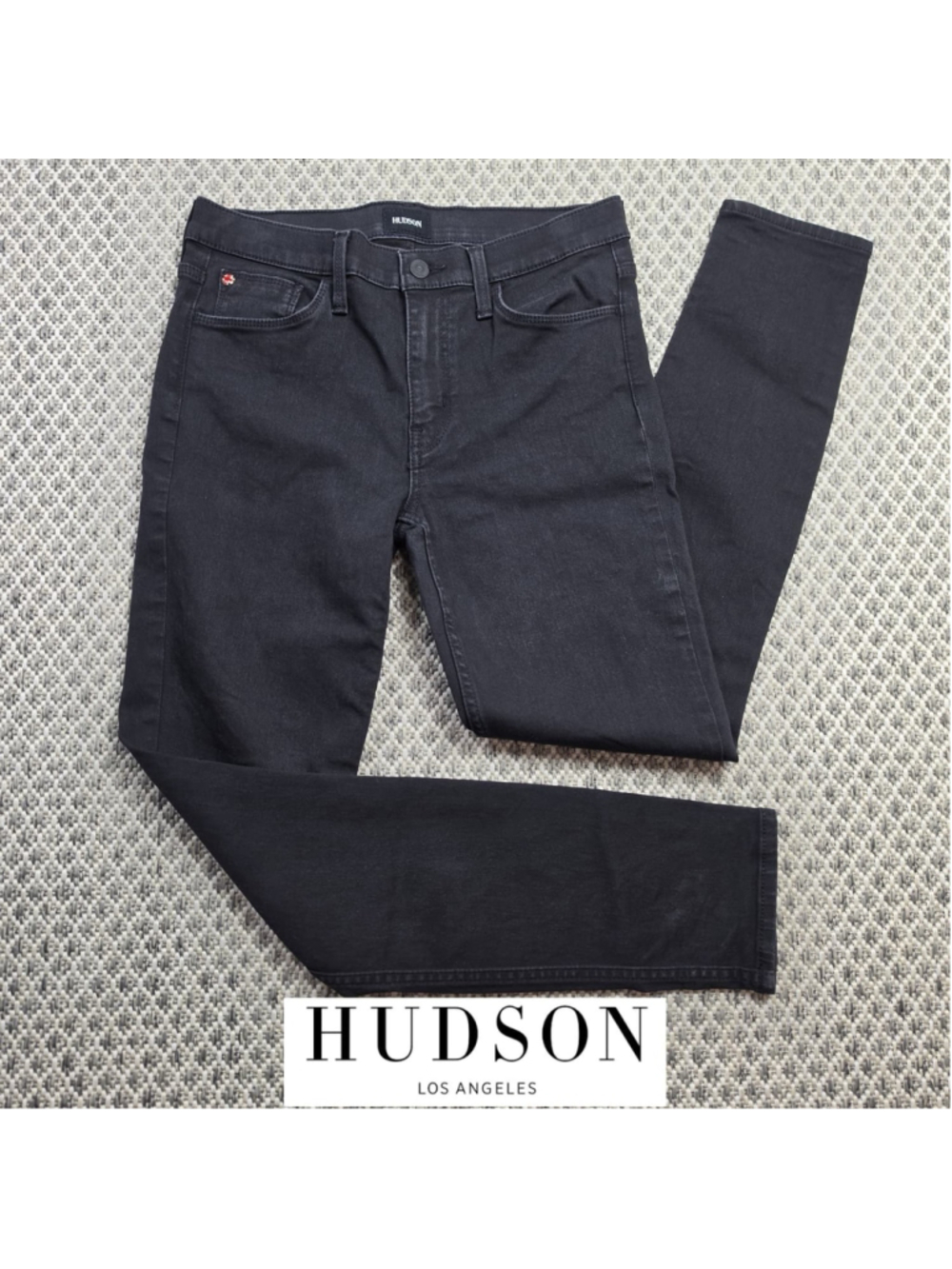 Hudson Natalie Rue Womens 28 Black Mid Rise Super Skinny Stretch Jeans